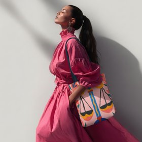 Pink Playground Tote Libra 13 On Styled Model 4096