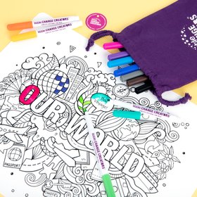 Our World Reusable Silicone Colouring Set