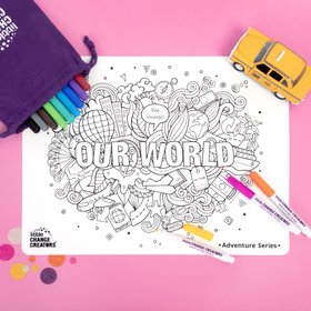 Our World Reusable Silicone Colouring Mat