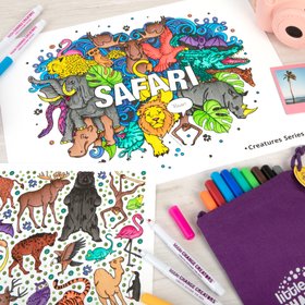 Safari Reusable Silicone Colouring Mat