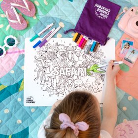 Safari Reusable Silicone Colouring Mat