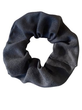 Faux suede scrunchie in charcoal - slim