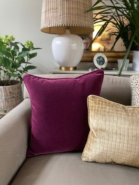 Luxury mohair velvet cushion