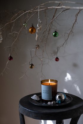 Sea Salt & Sage 20cl Amber Glass Candle by Heaven Scent