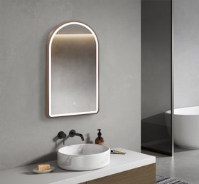 C.P. Hart - Ficino LED Demisting Framed Mirror in Brushed Red Gold