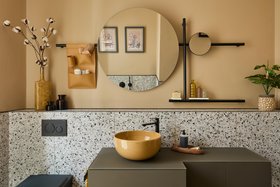C.P. Hart - Garden Court - Contemporary Yellow Compact Bathroom