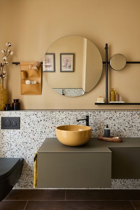 C.P. Hart - Garden Court - Contemporary Yellow Compact Bathroom