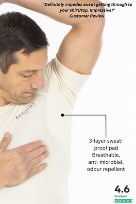 Mens Sweatproof Crewneck Undershirt Skin