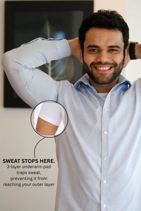 Mens Sweatproof Crewneck Undershirt White