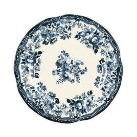 Set of 6 Faustine Dinner Plates - Blue Floral (26cm) | Vintage-Inspired Heritage Style