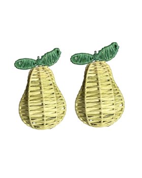 Pear Raffia Napkin Rings (Set of 2) | Artisan Boho Table Decor