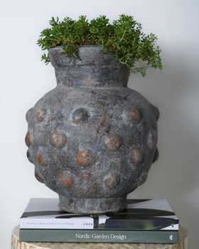 Shifa Waterproof Large Terracotta Vase (30cm) | Handcrafted Artisan Statement Pot (Indoor / Outdoor)