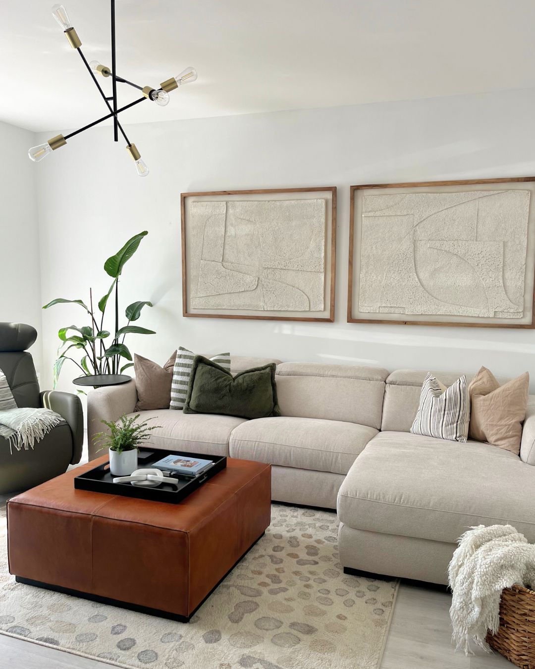 Wood Chain Link Decor, white