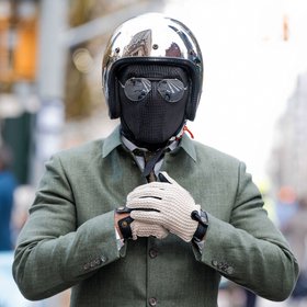 Men’s The Suited Racer Touchscreen Crochet-Back Leather Driving Gloves