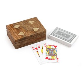 Wooden Box & Playing Cards