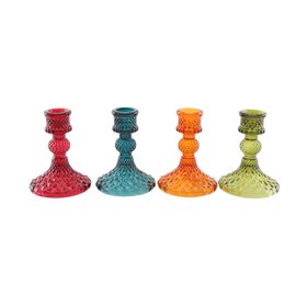 Lime Green Glass Dinner Candle Holder