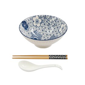 Blue & White Ramen Bowl Set