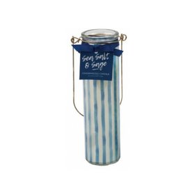 Blue Stripe Sea Salt and Sage Candle