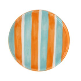 Striped Yellow & Blue Side Plate