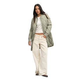 Superdry Long Quilted Green Jacket