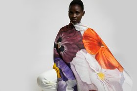 Pansy Bliss Wool Silk Shawl