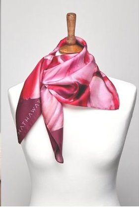 Pink Rhododendron Silk Twill Scarf