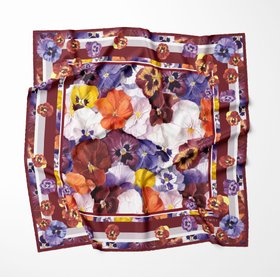 Serene Pansy Maroon Silk Twill