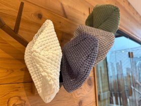 Sauna Beanie – One Size – Saunahut aus Waffelpique Leinen-Baumwoll-Mix – nordisches Design beties "PUR.NATURE"