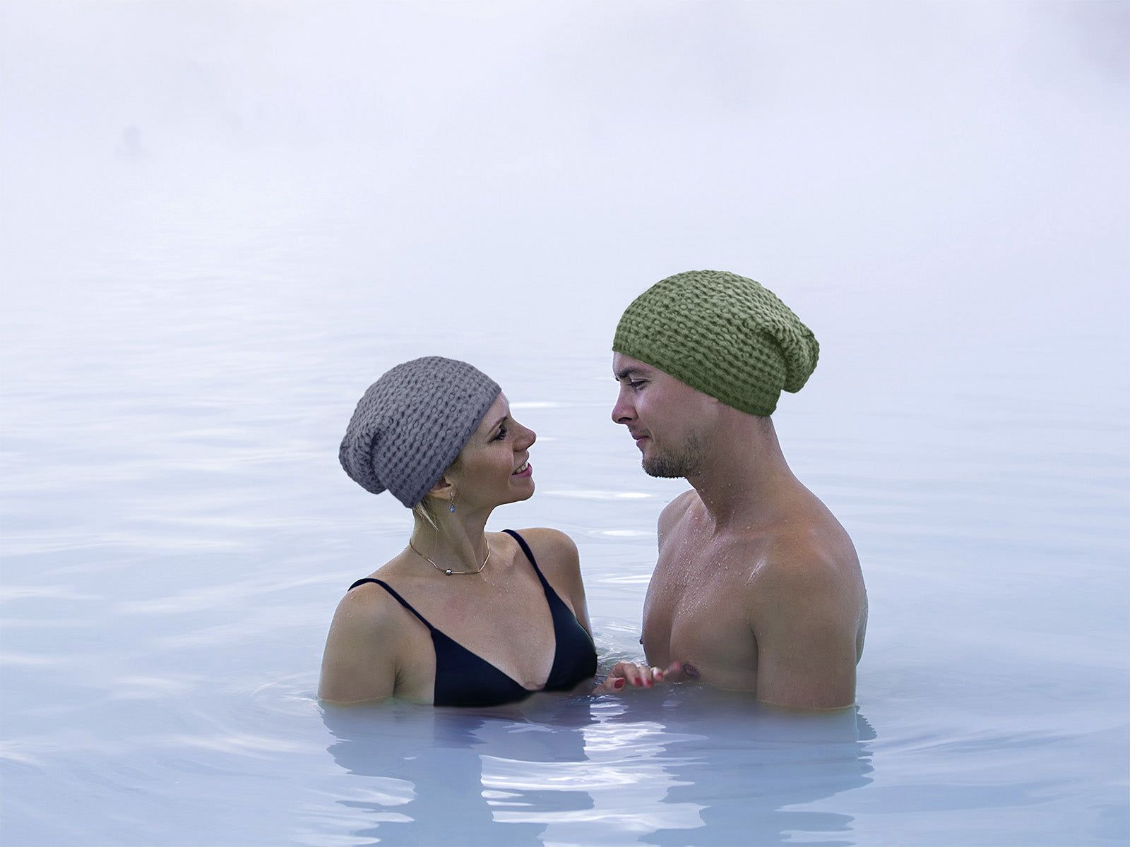 Sauna Beanie – One Size – Saunahut aus Waffelpique Leinen-Baumwoll-Mix – nordisches Design beties 
