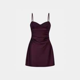 Peep Bra Mini Dress, Plum