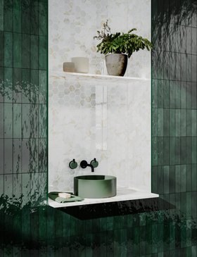 Torrano™ Gold Hexagon Mosaic Tile