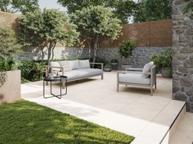 Everscape Kemble Sand Outdoor Tile, (59.8cm X 89.8cm), £56.53m2 Topps Tiles