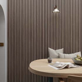 Walnut Lite Acoustic Wood Wall Panel (60cm X 240cm)
