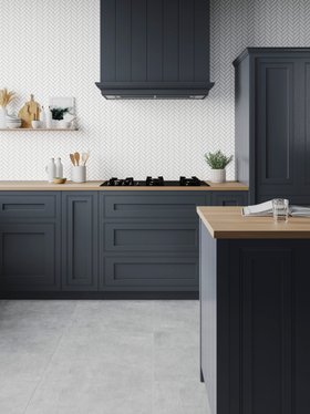 Reno Herringbone White Mosaic Tile
