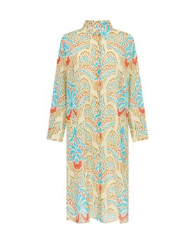 Ben De Lisi Printed Longline Shirt Standard Yellow Ikat Palm