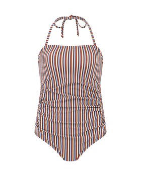 Ben De Lisi Bandeu Stripe Swimsuit Raisin palm