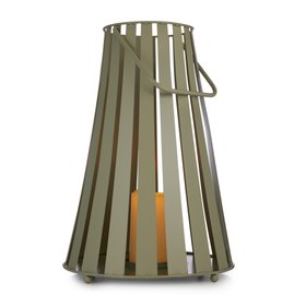 Abode Stories Flared Metal Lantern With LED Candle 47cm Sage
