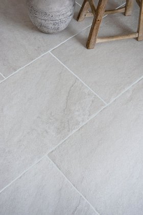 Lacock White Tumbled Effect Porcelain Tiles