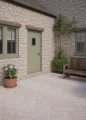 Dijon Rendition® by QS Stone Effect Porcelain Herringbone Cobbles