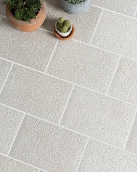 Hambleton Ivory Stone Effect Porcelain Herringbone Cobbles
