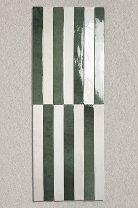 Luella Emerald Green & Blanched White Chequerboard Tiles