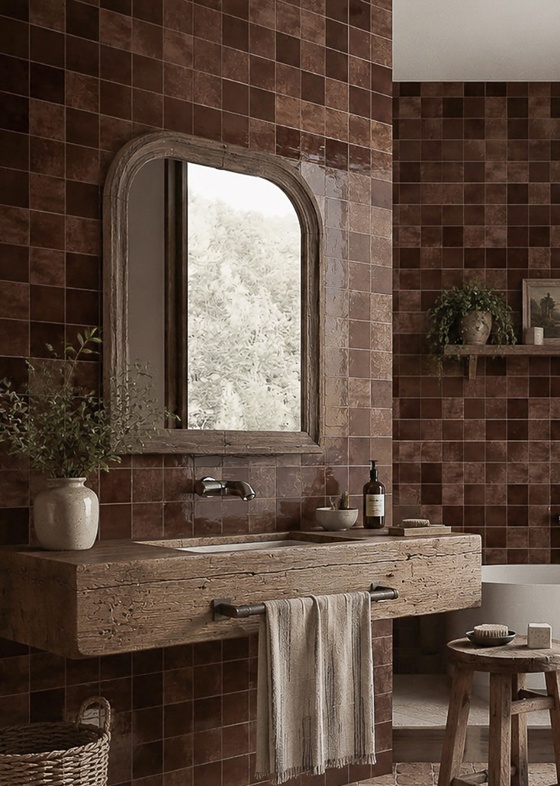 Crilly Truffle Brown Decorative Porcelain Tile