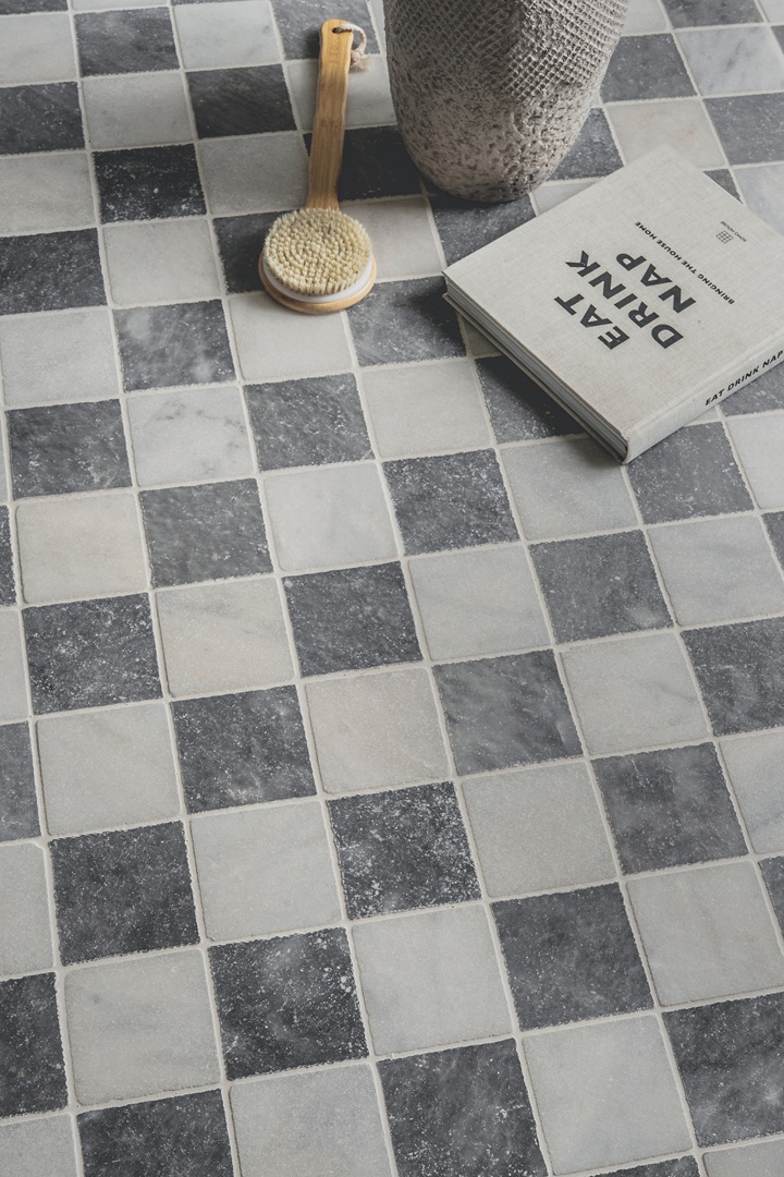 Parisian Marble Chequerboard Floor Tiles