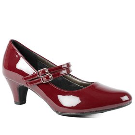 Heeled Mary Janes Bordeaux