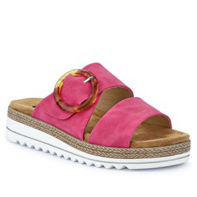 Adjustable-Fitting Mules Fuchsia