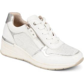 Metallic Accent Wedge Trainers White