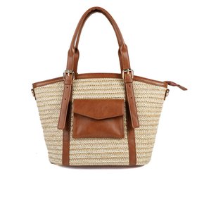 Adjustable Woven Tote Bag - Tan