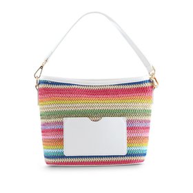 Woven Shoulder Bag - Pink Multi