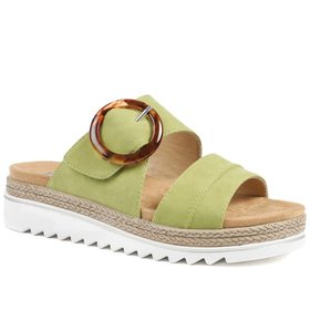 Adjustable Fitting Mules - Green
