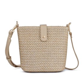 Woven Cross-Body Bag - Gold